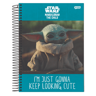 Caderno Capa Dura 10 Matérias 160 Folhas Baby Yoda - Jandaia