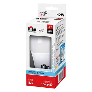 Lâmpada Led A65 12w Bivolt E-27 6.5k - Kian