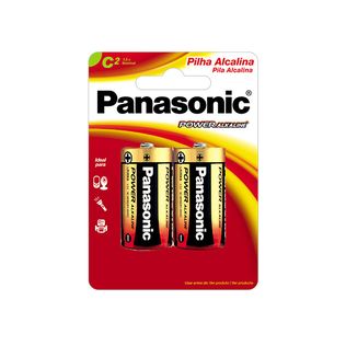 Pilha Alcalina C Média C/ 2 - Panasonic