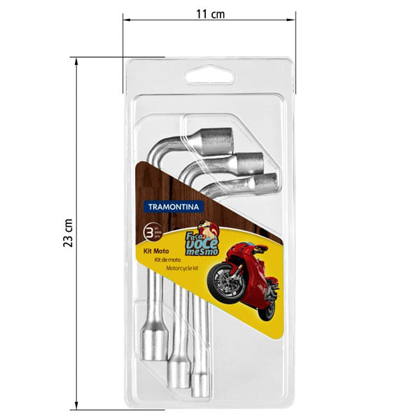 Jogo para Moto em Aço Especial Cromado 3 Peças - Tramontina - Papelex