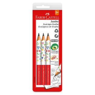 Lápis Grafite Triangular EcoLápis Jumbo n.2 HB 3 UN - Faber-Castell