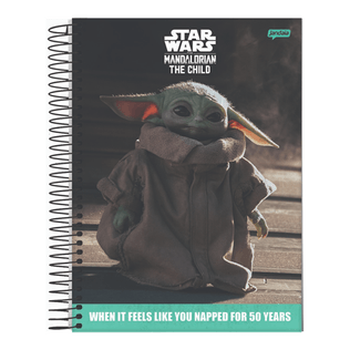 Caderno Capa Dura 1 Matéria 80 Folhas Baby Yoda Sortido - Jandaia