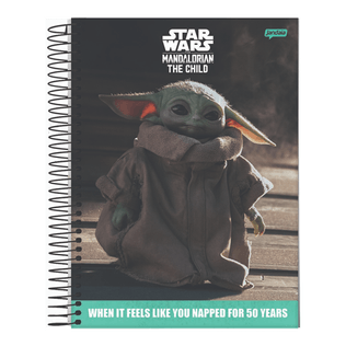 Caderno Capa Dura 1 Matéria 80 Folhas Baby Yoda - Jandaia