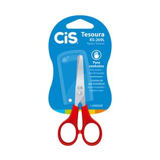 Tesoura Escolar Kids Ks-269l Para Canhotos Blister - Cis