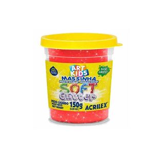 Massa De Modelar Soft Glitter 150g Vermelho - Acrilex