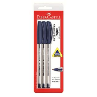 Caneta Esferográfica Trilux 032 Medium 1.0 Azul C/3 - Faber Castell