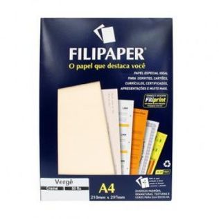 Papel Verge Creme 120g 30fls Filipaper