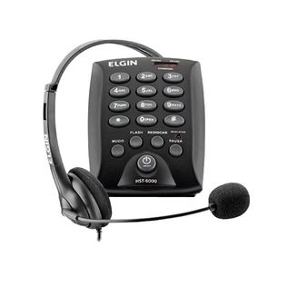 Telefone Headset com Base Discadora HST 6000 Preto - Elgin