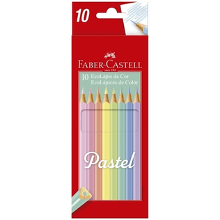 Lápis de Cor Triangular Ecolápis 10 Cores Pastel - Faber Castell