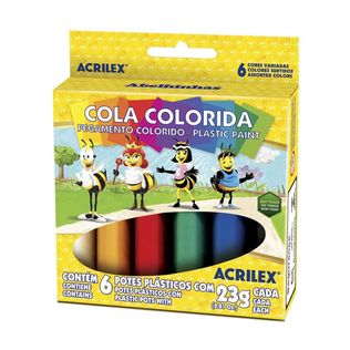 Cola Colorida 23g Com 6 Cores - Acrilex