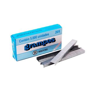 Grampo 26/6 Galvanizado Prata 5000 Un - Bacchi