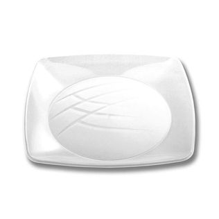 Prato Quadrado Acrílico 15 Cm Branco C/10 - Prafesta