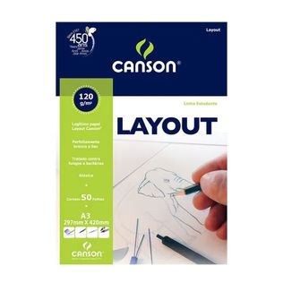 Bloco Layout Estudante A4 50 Folhas 120g/m² - Canson