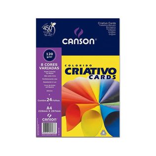 Bl Criativo Est 8cores 120g 24fls Canson