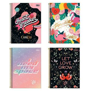 Caderno Universitário Capa Dura Capricho 80 Folhas Sortido - Tilibra