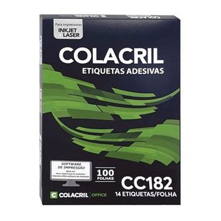 Etiq. Colacril 6182 1400 Und C/ 100 Fls