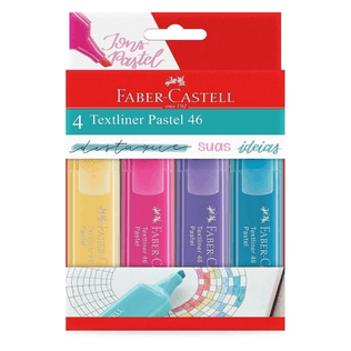 Marca Texto Pastel Textline 4 Cores - Faber Castell