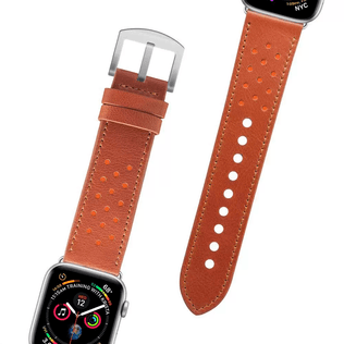 Pulseira Apple Watch Premium 38/40 mm WBL 40bn - Couro Caramelo e Vermelho - Geonav