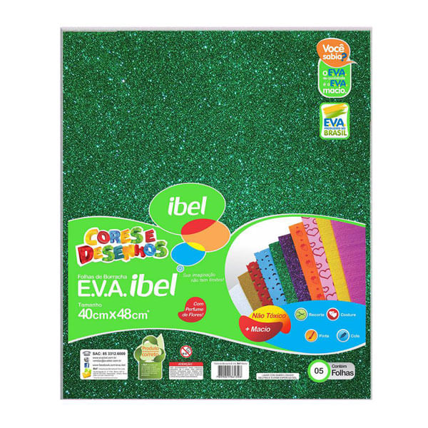 Eva Color 40x48 Pct C5 Fls Vd Gliter Papelex 4560