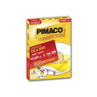 Etiqueta Cd100b Carta Para Cd/Dvd 100 Folhas - Pimaco