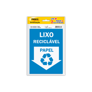 Placa Sinalização 14x19 Lixo Reciclável - Pimaco