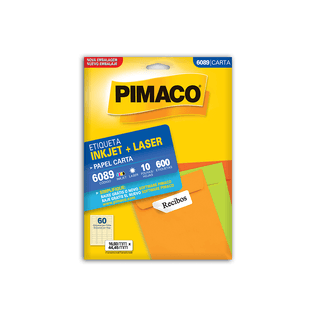 Etiqueta 6089 Inkjet/Laser 600 Un Com 10 Folhas - Pimaco