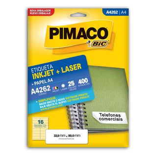 Etiqueta A4262 400 Un Com 25 Folhas - Pimaco