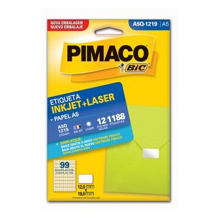 Etiqueta Inkjet Laser A5 Q1219 12x19 C/1188 - Pimaco