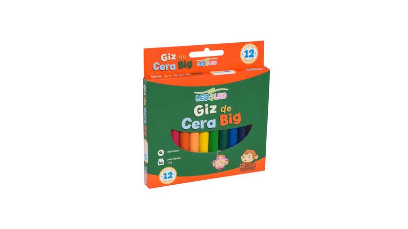 Giz de Cera Big Curto 15 Cores Leo e Leo