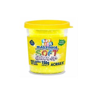 Massa De Modelar Soft Glitter 150g Amarelo - Acrilex