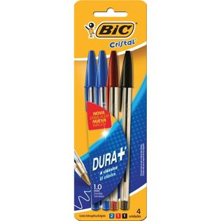 Caneta Esferográfica Cristal Média 1.0 C/4 Sortida - Bic