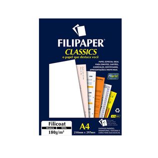 Papel Filicoat 180g Branco 50 Folhas - Filipaper