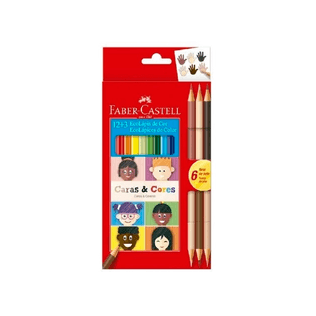 Lápis de Cor 12+3 Caras & Cores - Faber Castell