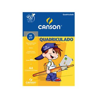 Papel Quadriculado Escolar 63g A4 30 Folhas - Canson