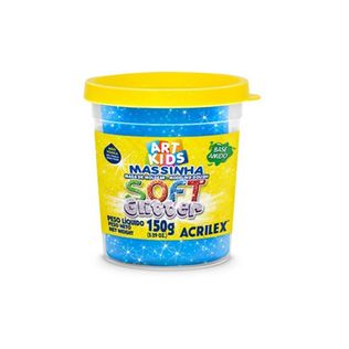 Massa De Modelar Soft Glitter 150g Azul - Acrilex