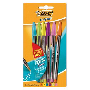 Caneta Cristal Intenso Fashion 6 Un - Bic