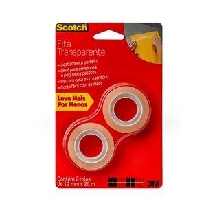 Fita Scotch Transparente 12x20m Blister 2 Rolos - 3M