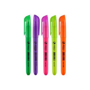Marcador De Texto Fluorescente Blister 5 Unidades Cores Sortidas - Brw