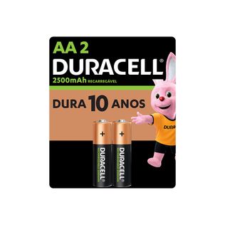 Pilha Recarregável AA 2500 mAh 2 Unidades - Duracell