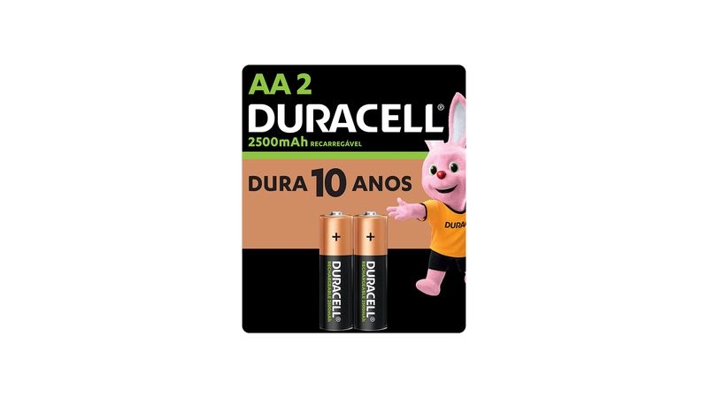 Pilha Duracell Alcalina AA Recarregávelc/ 2 Unidades