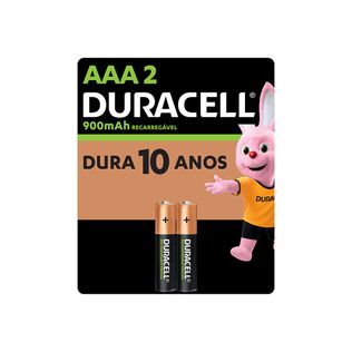 Pilha Recarregável AAA 900mAh 2 Unidades - Duracell