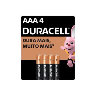 Pilha Alcalina Palito AAA Blister Com 4 Un - Duracell