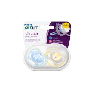 Chupeta Ultra Air Elefante E Leão 0-6 Meses 2 Un - Philips Avent