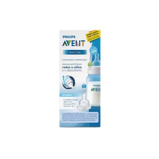 Mamadeira Clássica Anti-Colic 260ml Azul + Bico Nº 3 - Philips Avent