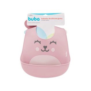 Babador Silicone Pega Migalhas Gumy Rosa - Buba