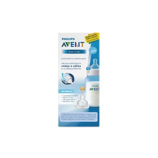 Mamadeira Clássica Anti-Colic 330ml Azul + Bico Nº 4 - Philips Avent