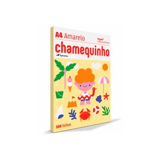 Papel Sulfite A4 Amarelo 75g Com 100 Folhas - Chamequinho