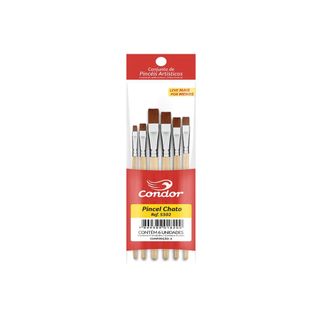 Kit Pincéis Artísticos Chato 5502 - Condor
