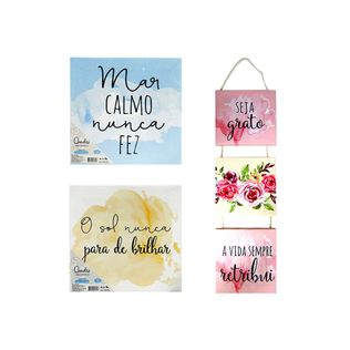 Quadro Decor Triplo 15x15cm - Frases