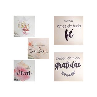 Quadro Decor 18x18cm - 2un - Frases